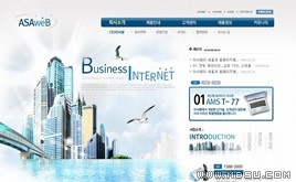 韓國(guó)藍(lán)色企業(yè)網(wǎng)站模板86591