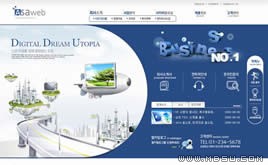 藍(lán)色網(wǎng)站模板87632