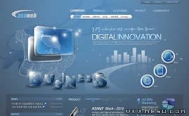 藍(lán)色網(wǎng)站模板87793