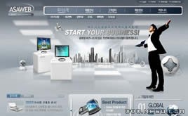 藍(lán)色網(wǎng)頁模板87853