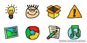 多彩漫畫風(fēng)格PNG圖標(biāo)素材集