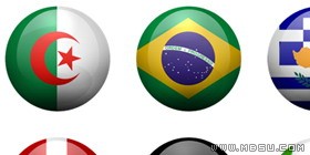 各國國旗立體球型風(fēng)格PNG圖標素材