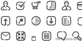 灰色圓滑的網(wǎng)頁常用小圖標(biāo)