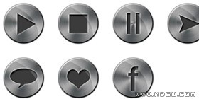 金屬質(zhì)感圓形按鈕PNG圖標(biāo)