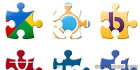 web2.0社會(huì)化網(wǎng)站拼圖風(fēng)格PNG圖標(biāo)