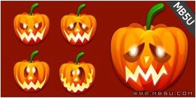 萬圣節(jié)南瓜搞笑表情PNG圖標素材包