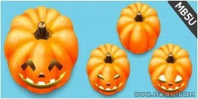 萬圣節(jié)全套喜怒哀樂南瓜表情PNG圖標素材包