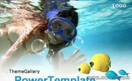 旅游潛水PPT模板
