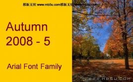 落葉漂流PPT模板下載