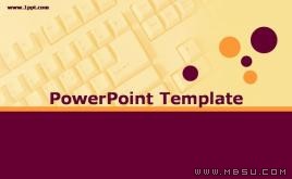 橙與紫鍵盤PPT模板