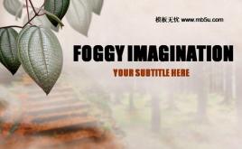 葉子背景PPT模板