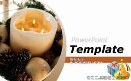 圣誕燭光PPT模板下載
