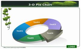 綠色葉子-統(tǒng)計(jì)圖表ppt模板
