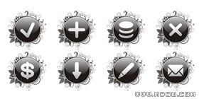 黑色花紋png圖標