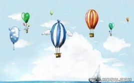 韓國風景插畫模板