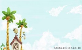 韓國(guó)風(fēng)光插畫(huà)模板